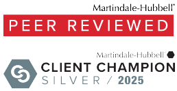 Martindale-Hubbell Peer Reviewed Client Champion Silver 2025